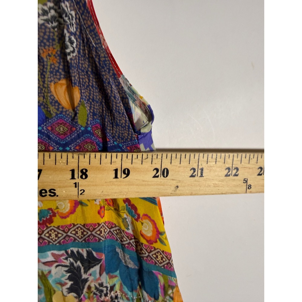 Johnny Was Patchwork Floral Maxi Dress XL Cupra Rayon Tiered Boho C37320-A7 - Picture 9 of 9